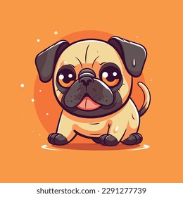 Cartoon funny dog mascot vector illustration character concept animal icon isolated svg