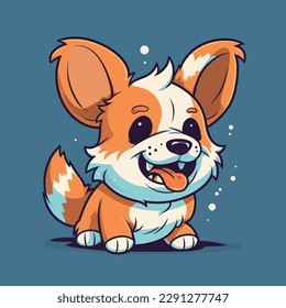 Cartoon funny dog mascot vector illustration character concept animal icon isolated