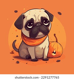 Cartoon funny dog mascot vector illustration character concept animal icon isolated