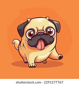 Cartoon funny dog mascot vector illustration character concept animal icon isolated