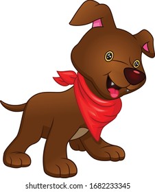 Cartoon funny dog on white background