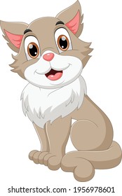 Cartoon funny dog on white background