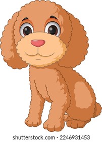 Cartoon funny dog on white background