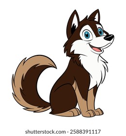 Cartoon funny dog on white background