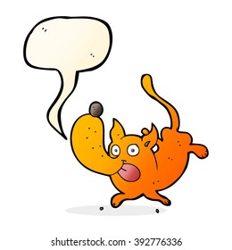 cartoon funny dog with speech bubble