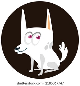 Cartoon funny dog spitz breed. Vector illustration isolated