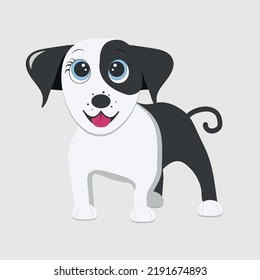 Cartoon funny dog. Suitable for children's books, postcards.