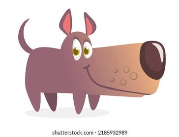 Cartoon funny dog. Vector illustration isolated. Great for print of package design
