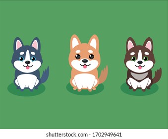 Cartoon funny dogs, character set