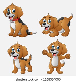 Cartoon funny dogs collection set