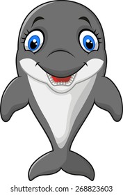 Cartoon funny dolphin