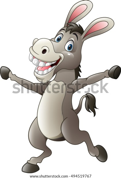 Cartoon Funny Donkey Stock Vector (Royalty Free) 494519767 | Shutterstock