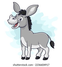 Burro gracioso de caricatura aislado de fondo blanco