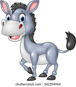 Cartoon funny donkey isolated on white background
