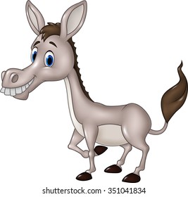 Cartoon funny donkey isolated on white background