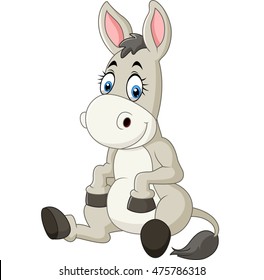 Cartoon funny donkey sitting