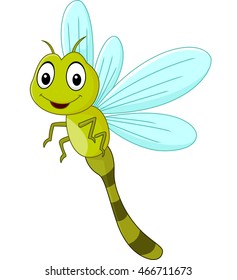 Cartoon funny dragonfly