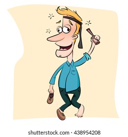 cartoon funny drunk businessman