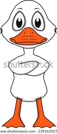 A cartoon of a funny duck posing