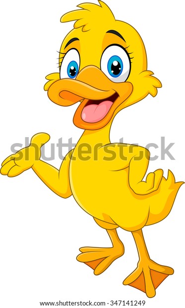 Cartoon Funny Duck Presenting Isolated On Stock Vector (Royalty Free ...