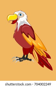 Cartoon funny eagle vector illustration