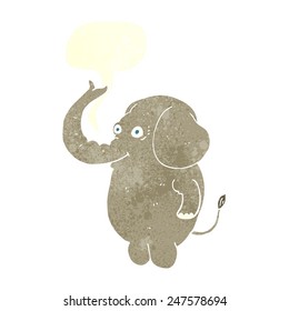 cartoon funny elephant with speech bubble