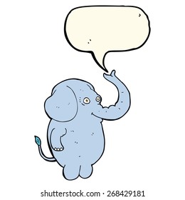 elefante gracioso de dibujos animados con burbuja de habla
