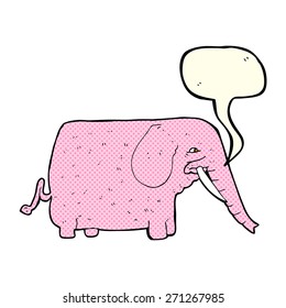 elefante gracioso de dibujos animados con burbuja de habla