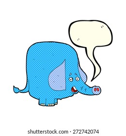 elefante gracioso de dibujos animados con burbuja de habla