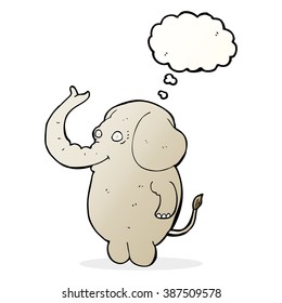 cartoon funny elephant with thought bubble