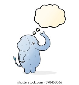 cartoon funny elephant with thought bubble