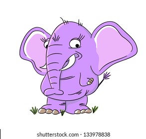 Cartoon funny elephant (vector)
