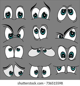 Cartoon Funny Eyes Stock Vector (Royalty Free) 736515598 | Shutterstock