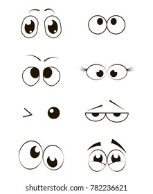 Cartoon Funny Eyes Collection Vector Illustration Stock Vector (Royalty ...