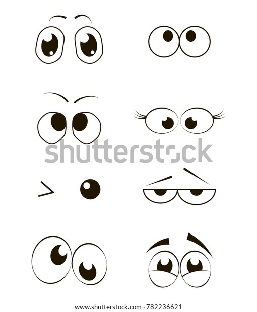 Cartoon Funny Eyes Collection Vector Illustration Stock Vector (Royalty ...