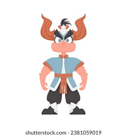 Cartoon funny and fabulous Viking warrior. Cartoon style