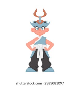 Cartoon funny and fabulous Viking warrior. Cartoon style