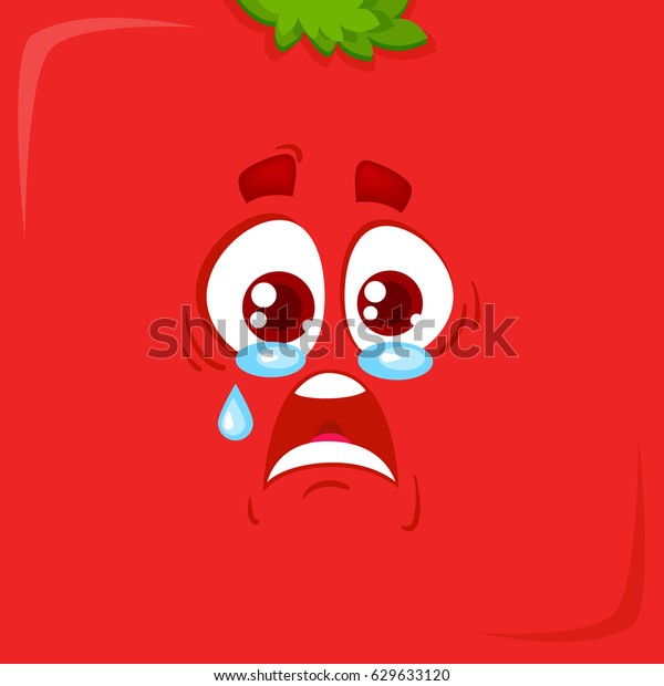 Cartoon Funny Face On Red Background Stock Vector Royalty Free