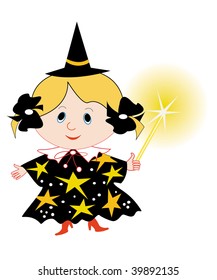 Cartoon funny fairy vector illustration