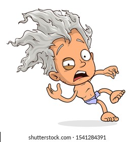Cartoon funny falling crazy boy character. Layered vector for animations. Isolated on white background. Vector icon.
