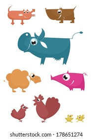 Cartoon funny farm animals
