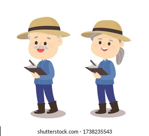 Cartoon Funny Farmer  Character Vector    