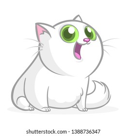 Cartoon funny fat cat illustration