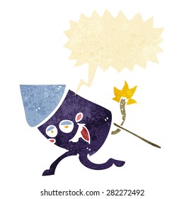 desenho animado engraçado fogo de artifício personagem com balão de fala