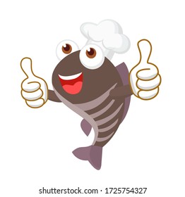 Cartoon Funny Fish Character Vector