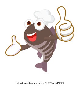 Cartoon Funny  Fish Character Vector