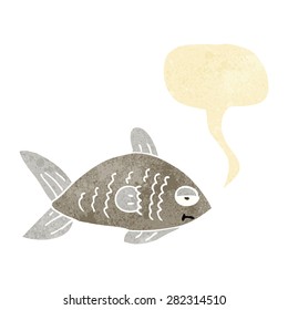 caricatura de peces divertidos con burbuja de habla