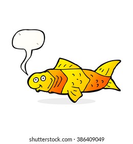 caricatura de peces divertidos con burbuja de habla