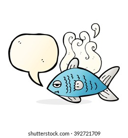 cartoon funny fish with speech bubble