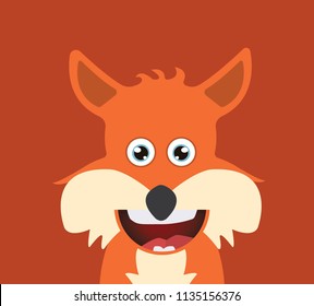 cartoon funny fox isolated